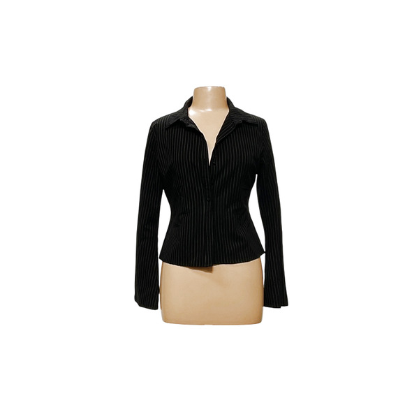 Princess Polly Black Pinstripe Top - Picture 1 of 4